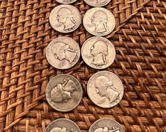 Lot of 10 1955  Washington Quarters
Ungraded Circulated Coins
1 lot available $55 per lot of 10
90% silver