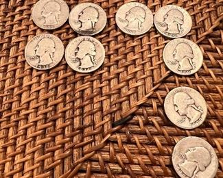 Lot of 9 1935-1939 Washington Quarters
Ungraded Circulated Coins
1 lot available $44.50 per lot of 9
90% silver
1935-2
1936-2
1938-1
1939-4