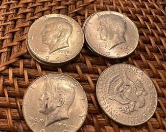 Lot 33 1969 Kennedy Half Dollar s $5 each ungraded circulated coins 40% silver
6 Available 