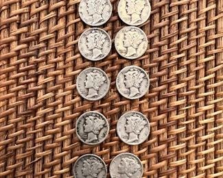 Lot 401 11 1941  Mercury Dimes $33
Circulated Ungraded coins 90% silver 