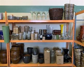 Flower vases, flower pots, and baskets