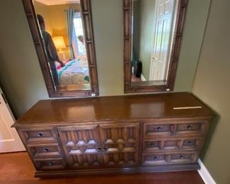 Century furniture dresser and two mirrors