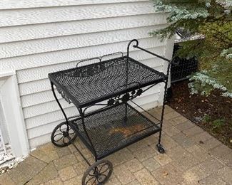 Woodard bar cart