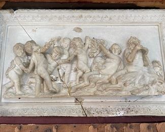 19th century marble bas relief 