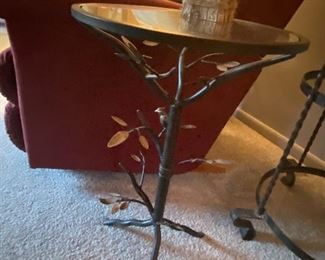 Glass Top Table with metal Branch-Like Base