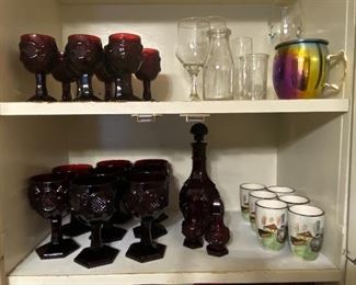 Dark Red Avon Glassware