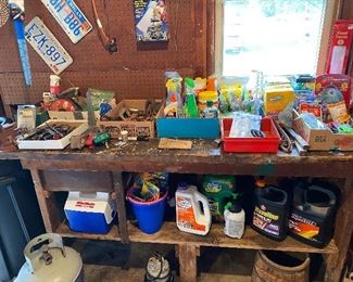 Miscellaneous Garage Items, Propane Tank, MiniMate Cooler, Cleaning Supplies