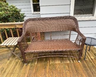 Wicker Bench, Outdoor Side Tables