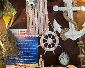 Nautical Decor, Wooden Flag, Pool Safety Rules Sign