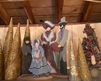 Wooden Holiday Decorations, Carolers, Sparkly Trees and more