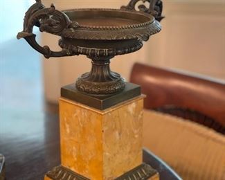 Richard Norton French Bronze and Sienna Marble Tazzas - 2 Available. Photo 2 of 3.