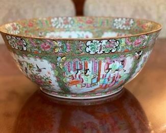19th Century Famille Rose Bowl. Circa 1850. Measures 16" D. Photo 1 of 3.