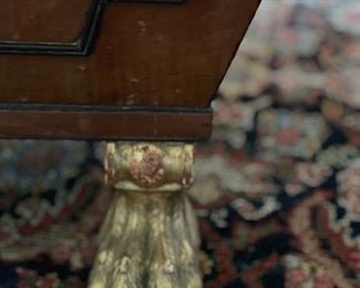 Antique Regency Satinwood Cellarette with Gilt-Wood Paw Feet. Circa 1820. Measures 26" W x 19" D x 22" H. Photo 3 of 6.