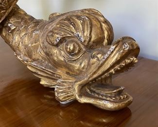 Pair of Holly Hunt Neoclassical Dolphin Candle Holders. Each Measures 24" W x 12" H. Photo 2 of 3.