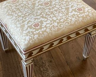 Modi Antiques Upholstered Bench. Measures 20" W x 26" D x 22" H. Photo 2 of 2.