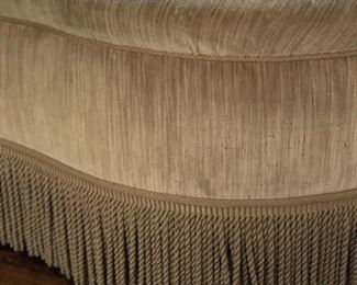 Al Vivo Settee Upholstered in Scalamandre "Strie Velvet" with Theodore Merwitz French Hand-Woven Fringe. Measures 54" W x 30" D. Photo 2 of 3.