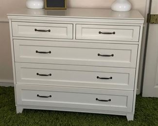 5-Drawer White Bureau. Measures 42" W x 21" D x 37" H. Photo 1 of 2.