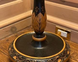 Ebony Crackle Finish Floor Lamp. Measures 65" H. Photo 4 of 4.