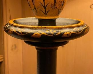 Ebony Crackle Finish Floor Lamp. Measures 65" H. Photo 3 of 4.