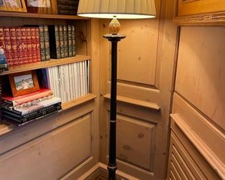 Ebony Crackle Finish Floor Lamp. Measures 65" H. Photo 1 of 4.