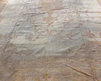 Antique Turkish Oushak Rug. Measures 13' x 16' 2". Photo 3 of 3.