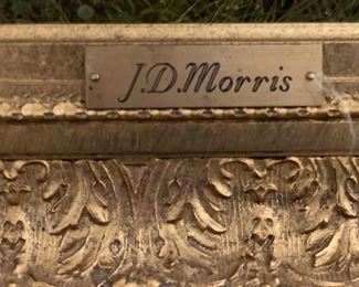 "Cows in Landscape with Figures" J.D. Morris. Oil on canvas. Measures 20" x 29 1/2". Photo 2 of 3.