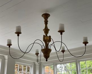 Echo Design Italian 6-Arm Ceiling-Mount Candelabra. Measures 42" H x 48" W.