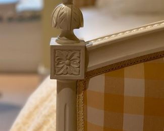 Country Swedish Twin-Size Gustavian Bed. Measures 41" W. Headboard measures 45" H; Footboard 37" H. Two available. Photo 3 of 3.