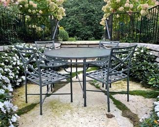 Brown Jordan 48" D Aluminum Table and Chair Set. Photo 1 of 3.