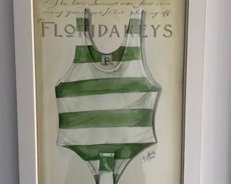 Framed Vintage Swimsuit Poster (Nantucket, Florida Keys & Santa Barbara) - 3 available. Photo 1 of 3.