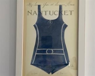 Framed Vintage Swimsuit Poster (Nantucket, Florida Keys & Santa Barbara) - 3 available. Photo 3 of 3.