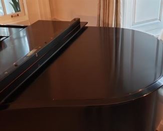 1926 Steinway & Sons Ebony Satin Gloss Finish Model M Baby Grand Piano with PlayerDisc System. Refurbished by Kurt Saphir. Formal Resale Appraisal, Available Upon Request, Performed by Piano Technician: Dornfeld Piano Tuning. Photo 5 of 12.