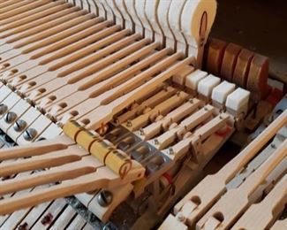 1926 Steinway & Sons Ebony Satin Gloss Finish Model M Baby Grand Piano with PlayerDisc System. Refurbished by Kurt Saphir. Formal Resale Appraisal, Available Upon Request, Performed by Piano Technician: Dornfeld Piano Tuning. Photo 9 of 12.