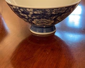 Asian Porcelain Bowl with stamp. Measures 2"H x 5"D. Photo 1 of 2.