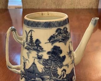 Asian Flow Blue Tea Pot. Measures 7"H. Photo 3 of 4.