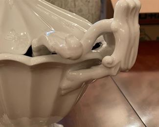 Blanc De Chen Tureen. Measures 14" W x 7"H; 10.5" H with lid. Photo 2 of 3.