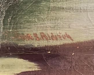 "Old Million Quite Creek," George Ames Aldrich. 30" W x 24" H. Circa 1910. Hand-carved frame. Photo 1 of 2.