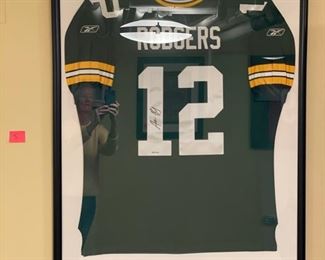 Framed Aaron Rodger Jersey. Photo 1 of 2.
