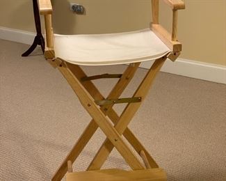 Set of Three Canvas Captions Chairs.
