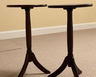 Set of Two Pedestal Side Tables. Each measures 25" H x 14" D. Photo 1 of 2.