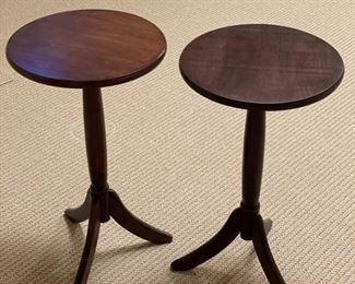 Set of Two Pedestal Side Tables. Each measures 25" H x 14" D. Photo 2 of 2.