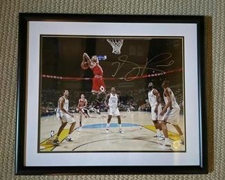 Autographed Derrick Rose Game Day Photograph.