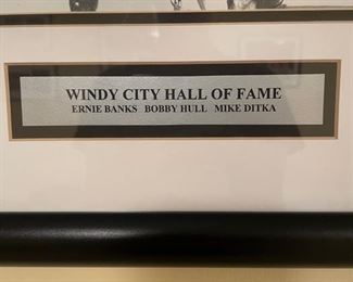 Windy City Hall of Fame Autographs: Ernie Banks, Bobby Hull & Mike Ditka. Photo 2 of 2.
