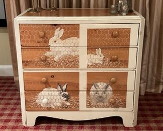 Vintage Lane Bunny Hutch 4-Drawer Bureau. Measures 36" W x 19.5" D x 34" H. Photo 1 of 2.