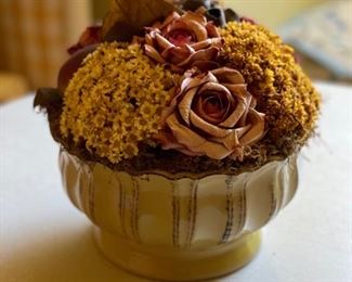 Dried Flower Arrangement in Planter.