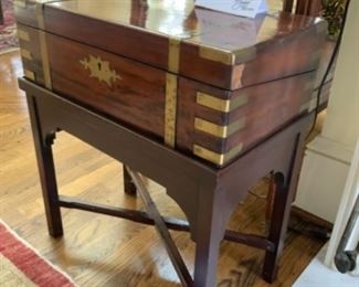 Antique English lap desk on stand.   $650