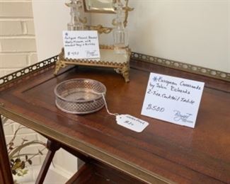 Antique French vanity mirror w/bottles.  $450