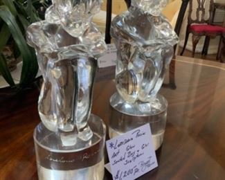 Lorena o Rosin art glass sculptures Boy & Girl. $1,200 pair