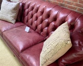 Stickley Craftsman red leather sofa.   $2,000
