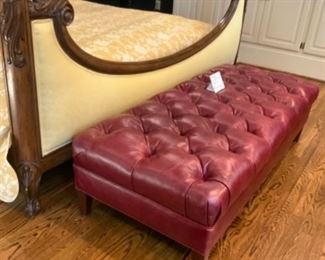 Stickley Craftsman red leather bench.   $1,000